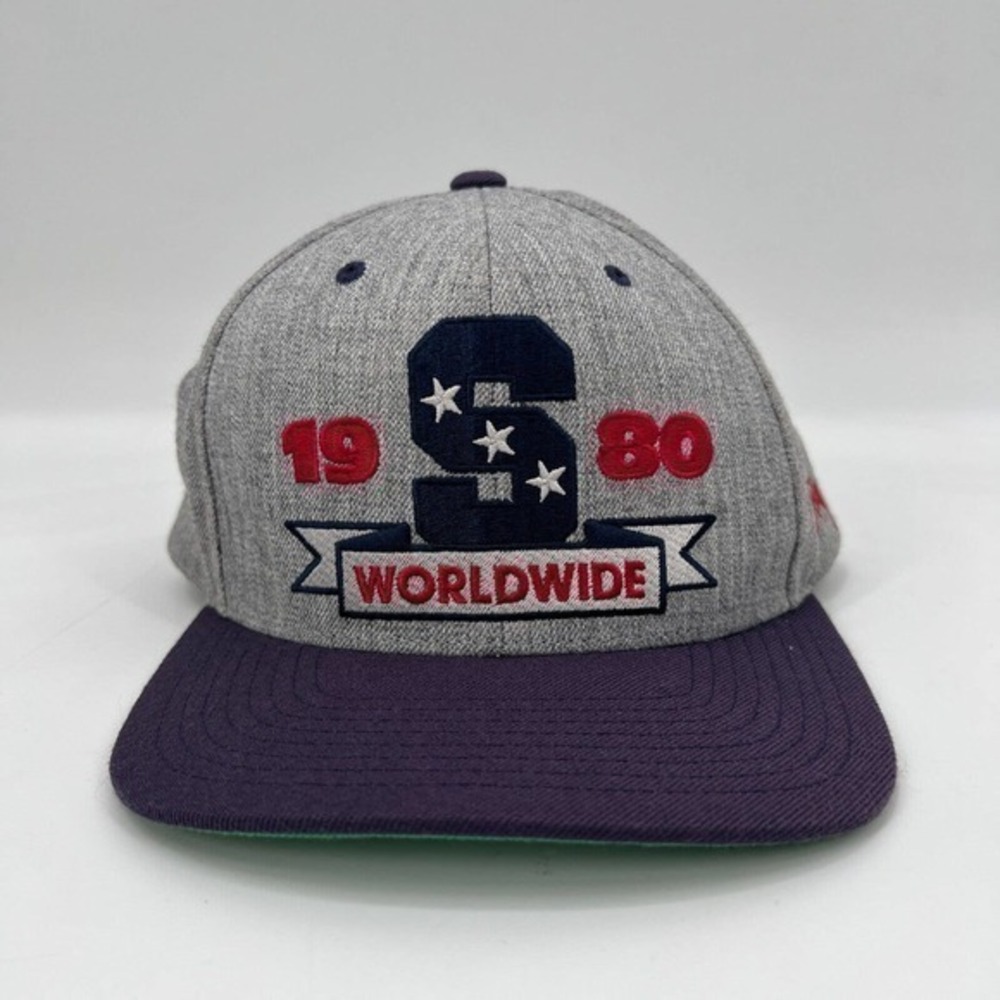 Vintage Stussy Hat Cap SnapBack Rare Sample Wool Blend Gray Streetwear YUPOONG